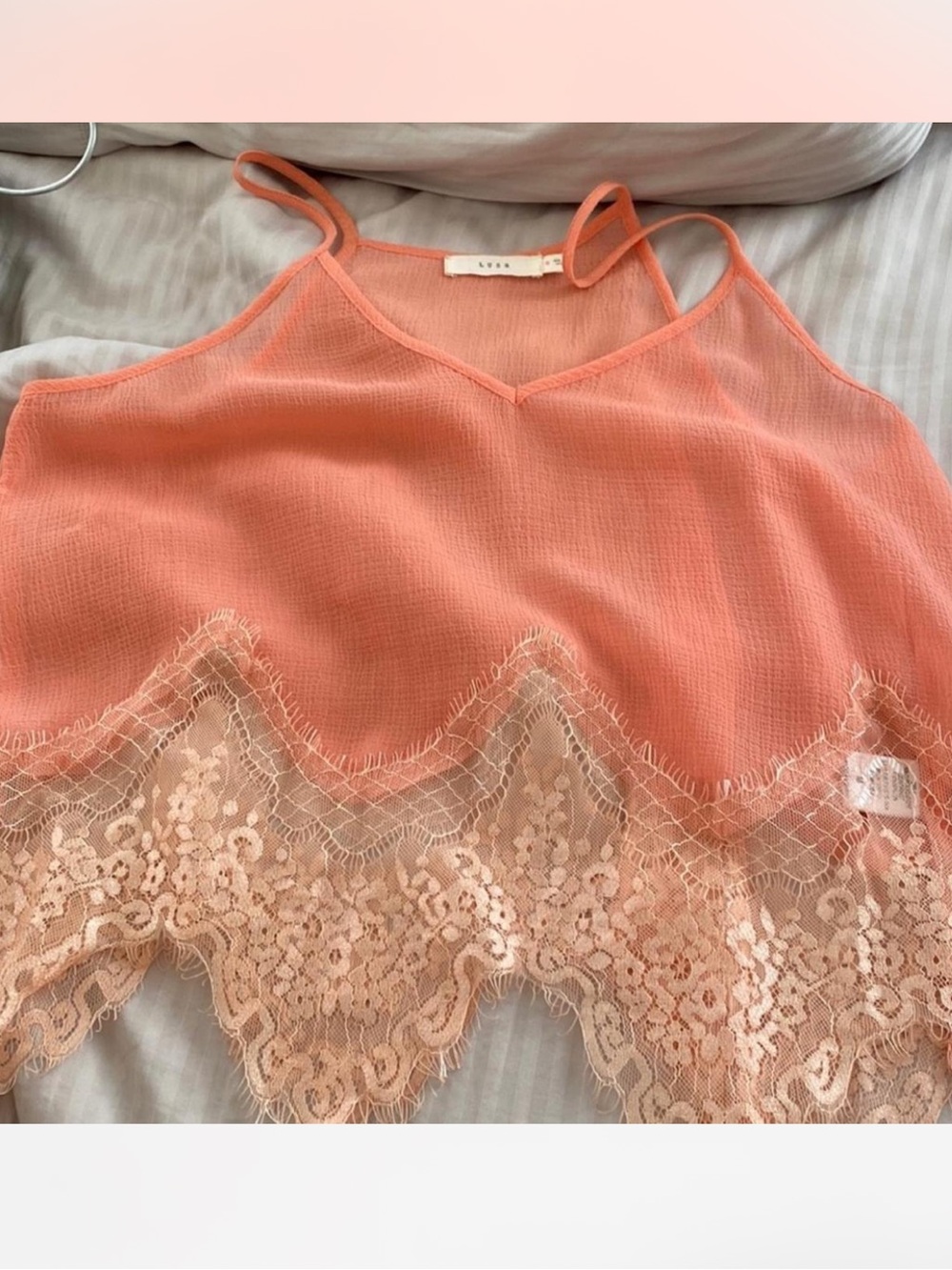 Lush Lace Flowy Peach Tank